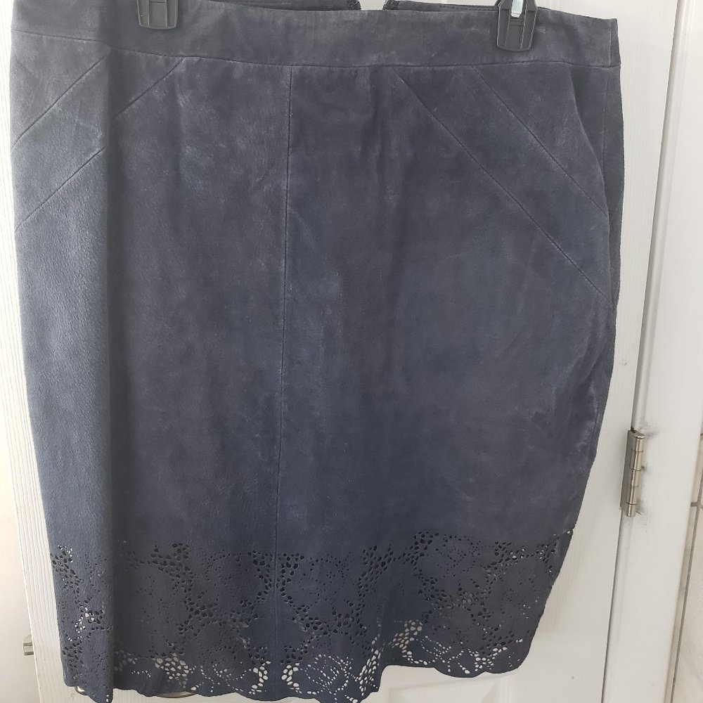 Laser Cut Suede Skirt